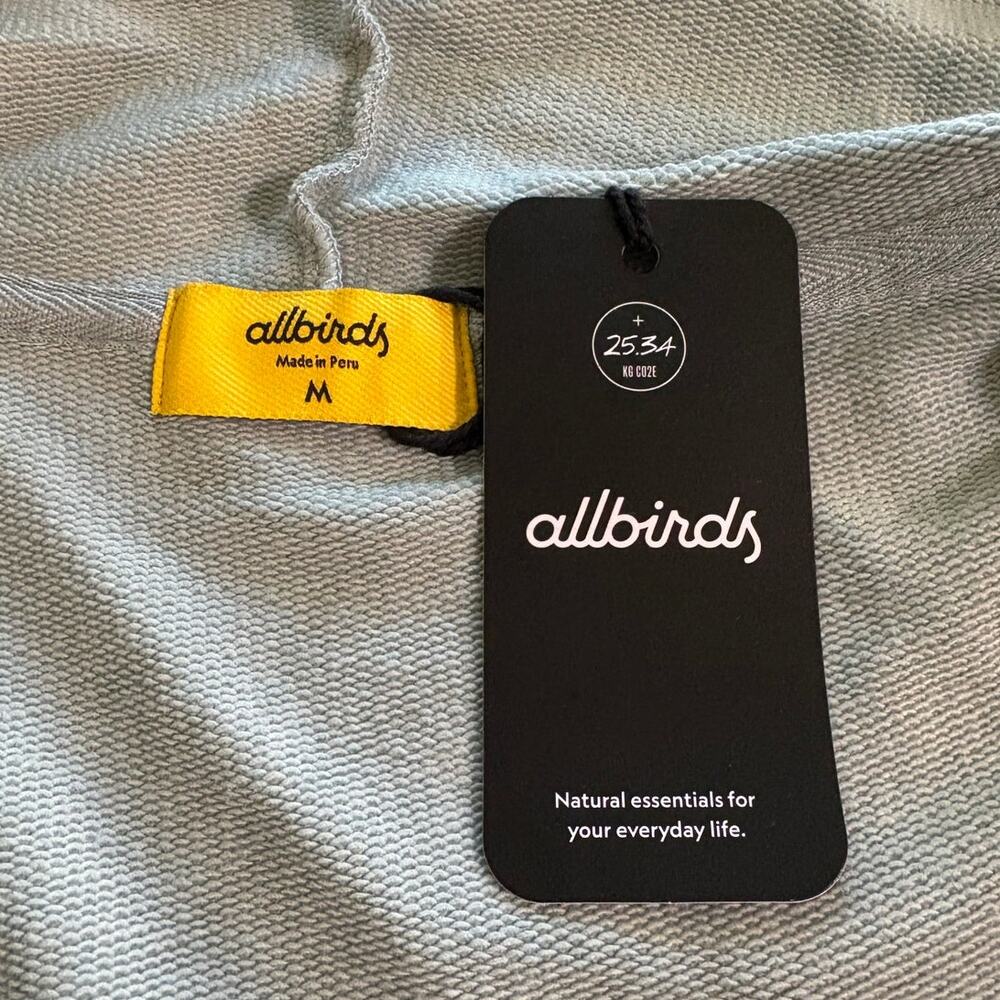 Allbirds NWT Mens Bark Grey Anytime Organic Cotton Blend Full Zip Hoodie Size M - Picture 5 of 7